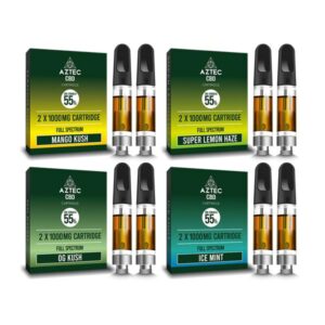 Aztec CBD 2 x 1000mg Cartridge Kit – 1ml